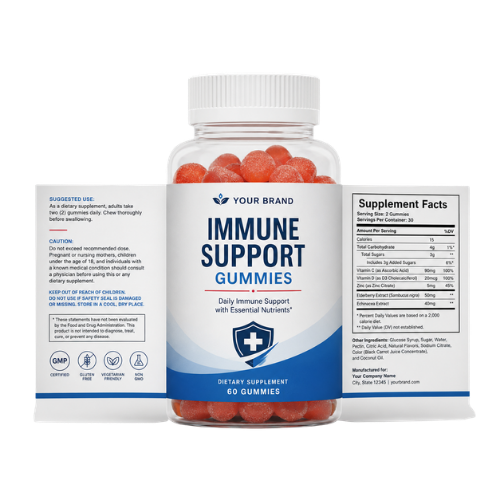 Private label supplement bottle label mockup